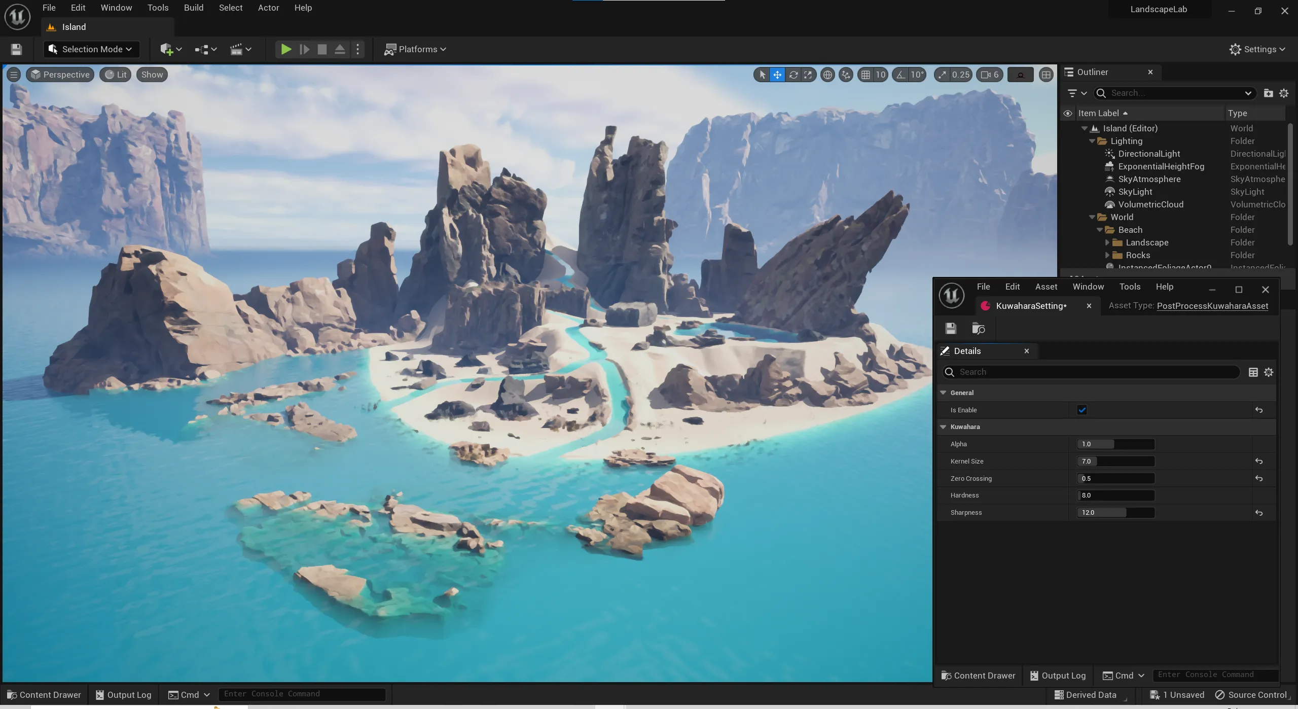 The same scene with our Kuwahara Filter plugin applied